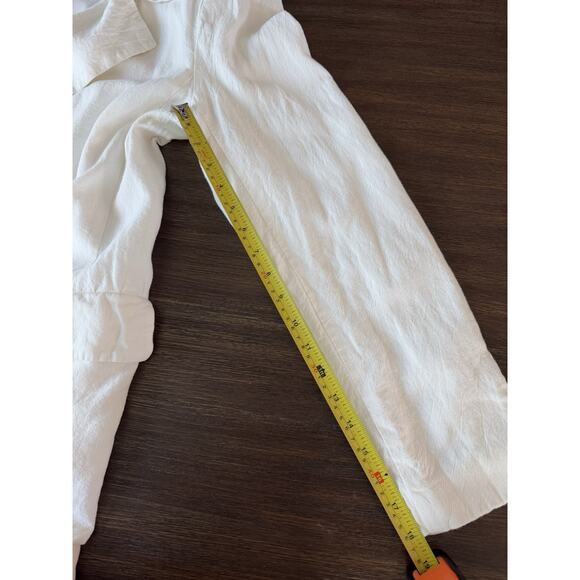 Free People White Linen Blazer White Double Breasted Short Trench Olivia - Picture 12 of 14